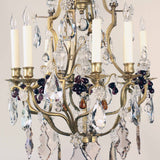 Elegant Eight-Light French Bronze Cage Chandelier