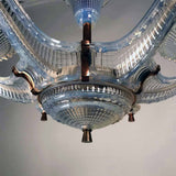 Art Deco Opulence Glass and Copper Chandelier by Ezan