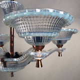 Art Deco Opulence Glass and Copper Chandelier by Ezan