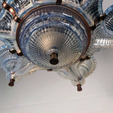 Art Deco Opulence Glass and Copper Chandelier by Ezan