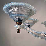 Art Deco Opulence Glass and Copper Chandelier by Ezan