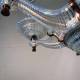 Art Deco Opulence Glass and Copper Chandelier by Ezan