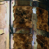 Arts and Crafts Brass and Mica Hanging Lantern