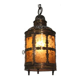 Arts and Crafts Brass and Mica Hanging Lantern