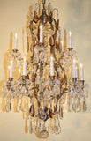 Louis XV Style Gilt Bronze and Crystal Fifteen-Light Chandelier