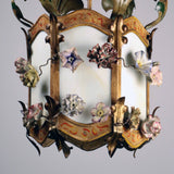 Louis XV Provincial Style Polychrome Tôle and Glass Hanging Lantern
