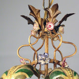 Louis XV Provincial Style Polychrome Tôle and Glass Hanging Lantern