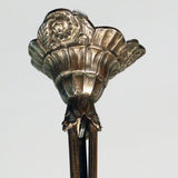 French Art Deco Patinated Bronze Pendant with Three Art Glass Shades