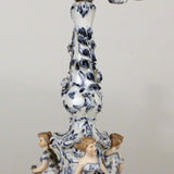 Antique German Three Piece Porcelain Clock Garniture