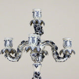 Antique German Three Piece Porcelain Clock Garniture