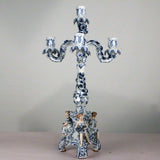 Antique German Three Piece Porcelain Clock Garniture