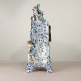 Antique German Three Piece Porcelain Clock Garniture