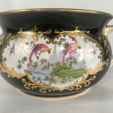 George Jones Crescent Chamber Pot in the Manner of First Period Worcester