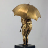 Chiparus Bronze Figure, Girl with Umbrella
