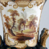 Pair of English Antique Porcelain Urns