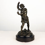 French, Early 20th Century Bronze, David Beheading Goliath
