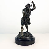 French, Early 20th Century Bronze, David Beheading Goliath