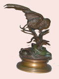 Bronze of Sparrow and Lizard by Jules Moigniez