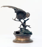 Bronze of Sparrow and Lizard by Jules Moigniez