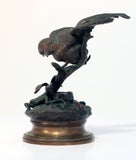 Bronze of Sparrow and Lizard by Jules Moigniez