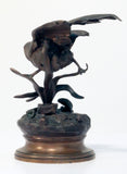 Bronze of Sparrow and Lizard by Jules Moigniez