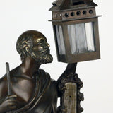 Antique French Amusing Bronze Figure of Diogenes, a Desk Set