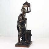 Antique French Amusing Bronze Figure of Diogenes, a Desk Set