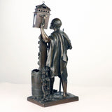 Antique French Amusing Bronze Figure of Diogenes, a Desk Set