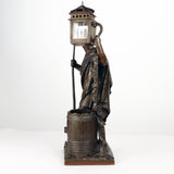 Antique French Amusing Bronze Figure of Diogenes, a Desk Set