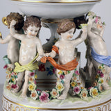 Dresden Porcelain Figural Centrepiece Raised Fruit Bowl