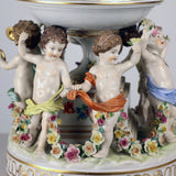 Dresden Porcelain Figural Centrepiece Raised Fruit Bowl