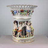 Dresden Porcelain Figural Centrepiece Raised Fruit Bowl