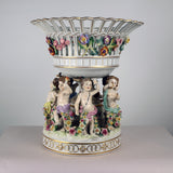 Dresden Porcelain Figural Centrepiece Raised Fruit Bowl