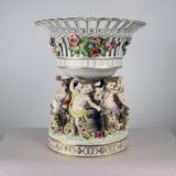 Dresden Porcelain Figural Centrepiece Raised Fruit Bowl