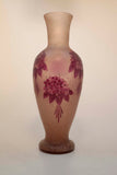 French Art Nouveau Acid Etched Cameo Glass Vase, Signed Legras