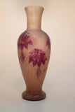 French Art Nouveau Acid Etched Cameo Glass Vase, Signed Legras