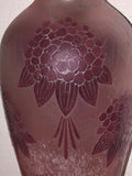 French Art Nouveau Acid Etched Cameo Glass Vase, Signed Legras