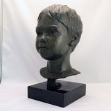 Lillian Katznelson Head of a Young Boy Bronze on Marble Base