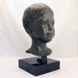 Lillian Katznelson Head of a Young Boy Bronze on Marble Base