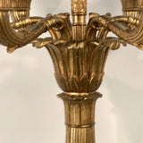 Large Pair of Antique Charles X Style French Bronze Candelabra