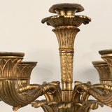 Large Pair of Antique Charles X Style French Bronze Candelabra