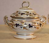 Pair of Derby Covered Sauce Tureens and Shell Form Dishes