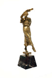 Bronze Sculpture of Lady with Tambourines Signed S Lugli
