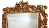 Baroque Style Polychrome and Gilt Carved Wood Mirror