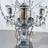 A Pair of George III Three-Light  Cut Lead Crystal Girandoles/Candelabra