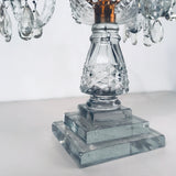 A Pair of George III Three-Light  Cut Lead Crystal Girandoles/Candelabra
