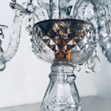 A Pair of George III Three-Light  Cut Lead Crystal Girandoles/Candelabra