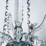 A Pair of George III Three-Light  Cut Lead Crystal Girandoles/Candelabra