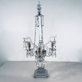 A Pair of George III Three-Light  Cut Lead Crystal Girandoles/Candelabra