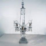 A Pair of George III Three-Light  Cut Lead Crystal Girandoles/Candelabra